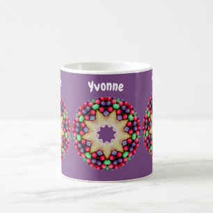 Taza De Café YVONNE ~ Café personalizado del patrón de dulces d