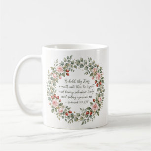 Taza De Café Zacarías 99 RVR Tu Rey Viene Corona de Fresa