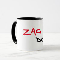 Taza de café Zag Dog con borde negro