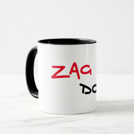 Taza de café Zag Dog con borde negro