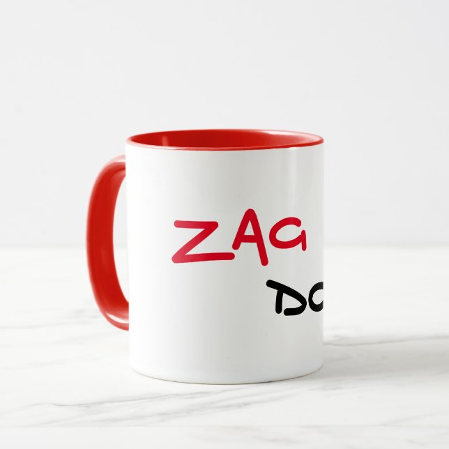 Taza de café Zag Dog con borde rojo (Anverso izquierdo)