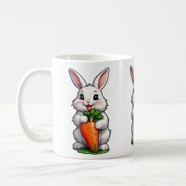 Taza De Café Zanahoria Comer conejo (Izquierda)