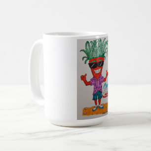Taza De Café ¡Zanahoria de dibujos animados genial con gafas de