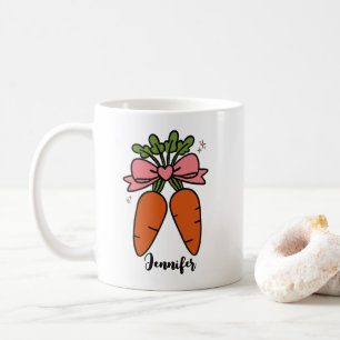 Taza De Café zanahorias cortas con un nombre personalizado de a