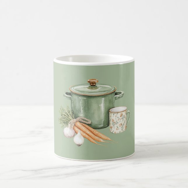 Taza De Café Zanahorias de Olla Verde (Centro)