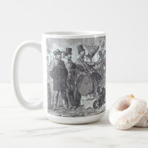 Taza De Café ZAPATILLA DE NIEVE DE LA CIUDAD (1860) Vintage Art