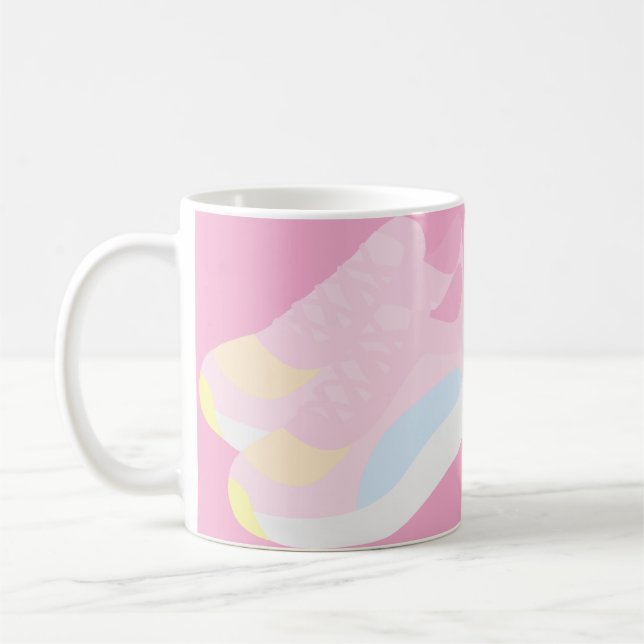 Taza De Café Zapatillas Corriendo Rosas (Izquierda)