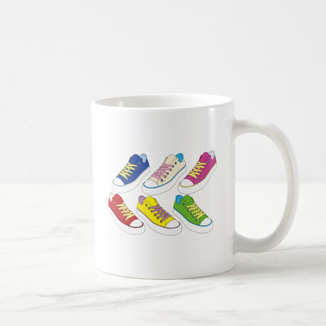 Taza De Café Zapatillas de deporte que dibujan, zapatillas (Derecha)