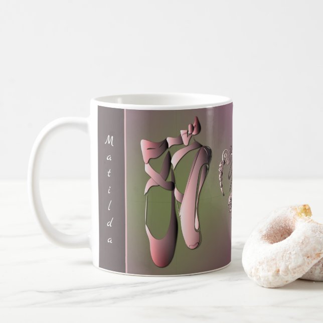 Taza De Café Zapatos de ballet Toe con monograma (Con donut)