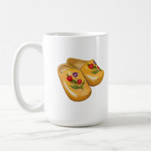 Taza De Café Zapatos de madera holandeses con tulipanes, Klompe