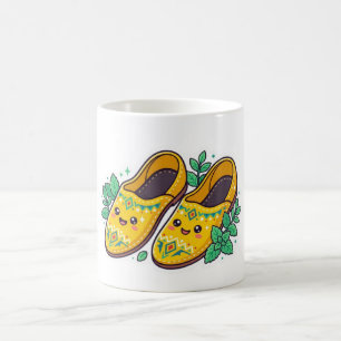 Taza De Café Zapatos Marroquíes Amarillos Kawaii Babouche Stic