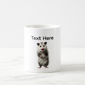 Taza De Café Zarigüeya divertida sorprendida y conmocionada