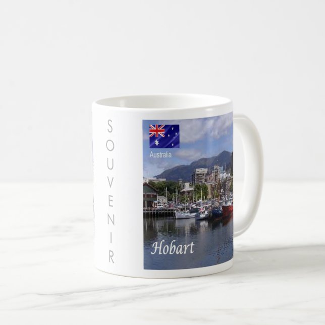 Taza De Café zAU096 HOBART, Harbour, Australia, Oceanía, (Anverso derecho)