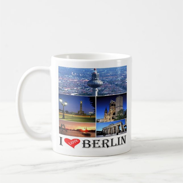 Taza De Café zDE020 BERLIN I LOVE Alemania, Coffee Mug (Izquierda)