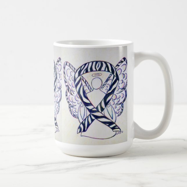Taza De Café Zebra Awareness Ribbon Angel Art Mug (Derecha)