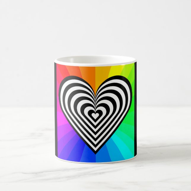 TAZA DE CAFÉ ZEBRA HEART RAINBOW PATTERN (Centro)