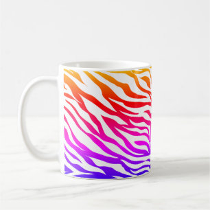 Taza De Café Zebra Multicolored Skin Stripes Pattern-22164