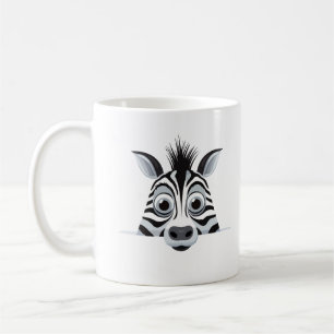 Taza De Café Zebra Peeking Cute Adorable Gracioso Personalizado