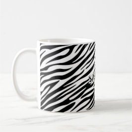 Taza De Café Zebra Print Mug with “Sauvage” Text