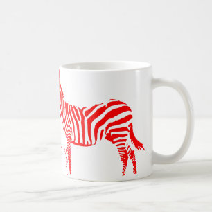 Taza De Café Zebra Red Silhouette Mug o Travel Mug