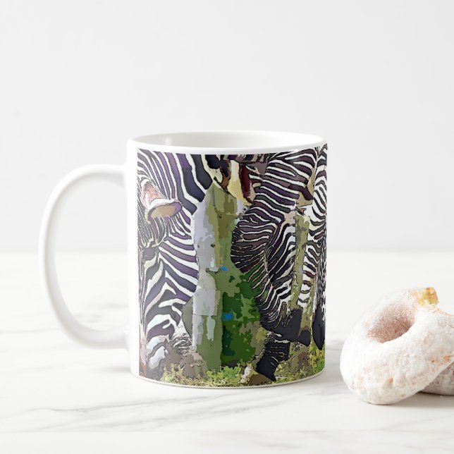 TAZA DE CAFÉ ZEBRAS GRAZING (Con donut)