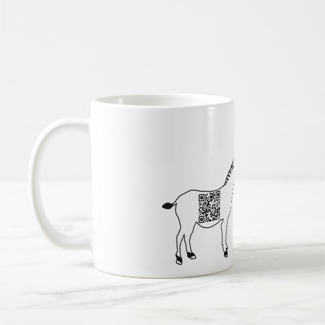 Taza De Café zebre humour code barre qr evolution citation drol (Izquierda)