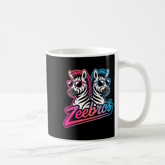 Taza De Café Zeebros Cute Zebra Duo Design For Zebros Lovers  (Derecha)