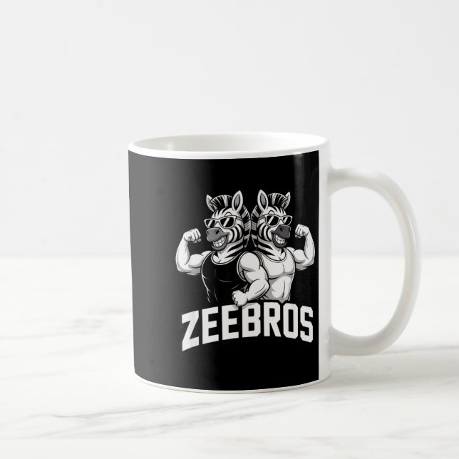 Taza De Café Zeebros Cute Zebra Duo Design For Zebros Lovers  (Derecha)