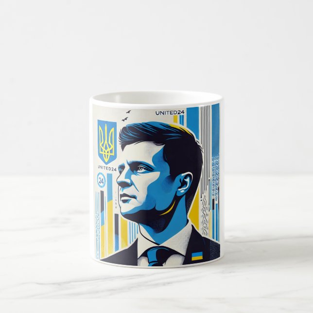 Taza De Café Zelenskyy Ucrania Fuerte liderazgo (Centro)