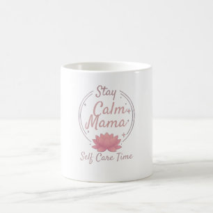 Taza De Café Zen Mantén la Calma Mamá Arte de Loto Dorado