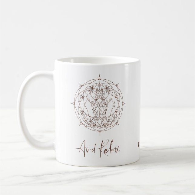 Taza De Café Zen Meditation Mandala Y Relax Nombre De Cita (Izquierda)
