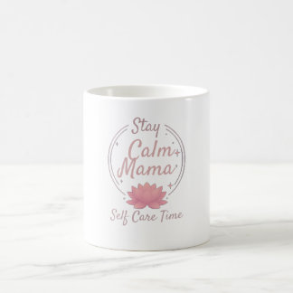 Taza De Café Zen Stay Calm Mama Gold Lotus Art