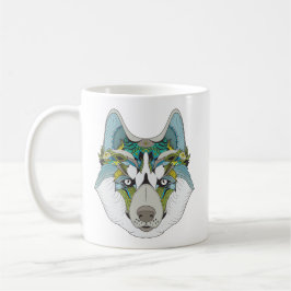 Taza De Café Zenart estampado Husky Dog Blue Husky Face