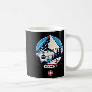 Taza De Café Zermatt 4478 - Esquiando En El Cuerno