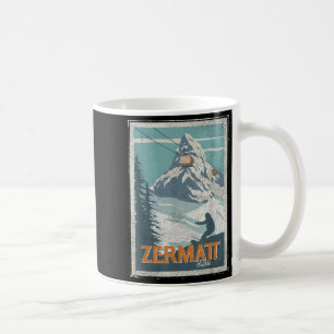 Taza De Café Zermatt Suiza Esquí de Invierno Snowboard Esquí