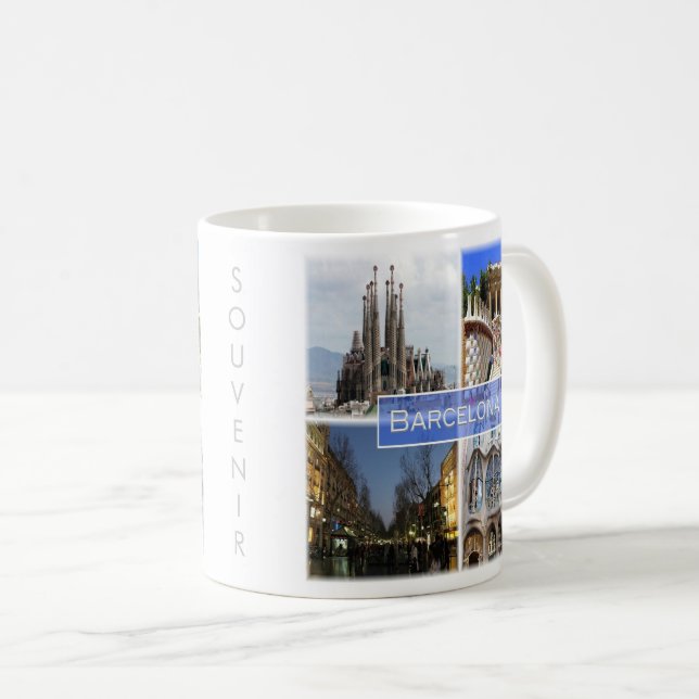 Taza De Café zES010 BARCELONA, España, Europa, (Anverso derecho)