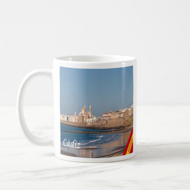 Taza De Café zES028 CADIZ panorama España, (Izquierda)