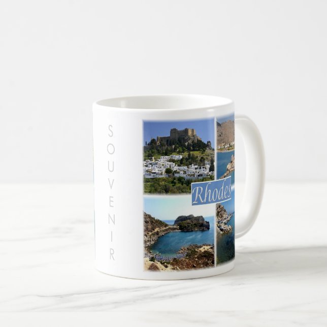 Taza De Café zGR025 RHODES, Grecia, Europa, (Anverso derecho)