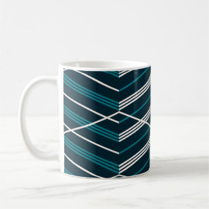 Taza De Café Zigzag abstracto: geométrico vintage elegante.
