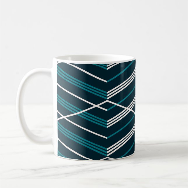 Taza De Café Zigzag abstracto: geométrico vintage elegante. (Izquierda)