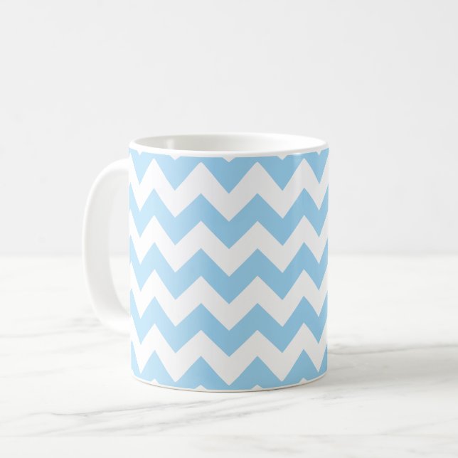 Taza De Café Zigzag Azul, Chevron Azul, Patrón Geométrico (Anverso izquierdo)