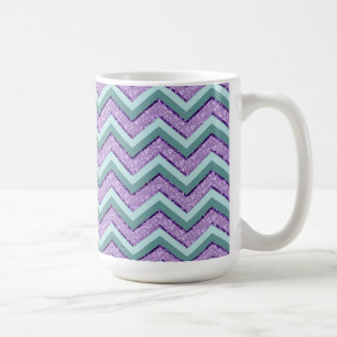 Taza De Café ZigZag verde azulado y Ametista
