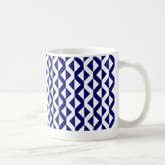Taza De Café ZigZags alternativo - Azul y blanco de la marina p