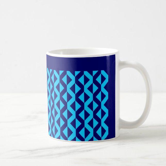 Taza De Café ZigZags alternativo - Marina azul cielo y profunda (Derecha)