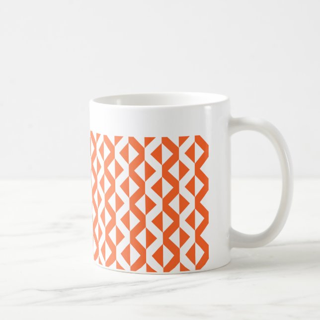 Taza De Café ZigZags alternativo - Naranja y blanco de otoño (Derecha)