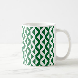 Taza De Café ZigZags alternativo - Verde y Blanco del bosque
