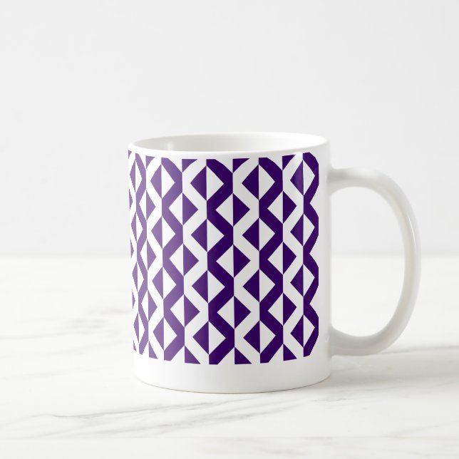 Taza De Café ZigZags alternativo - Violeta profunda y blanco (Derecha)