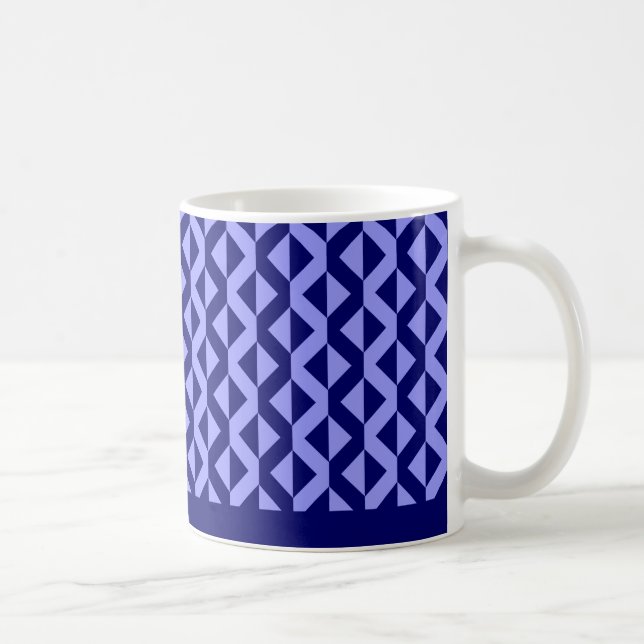 Taza De Café ZigZags alternos - Armada azul y profunda Pastel (Derecha)