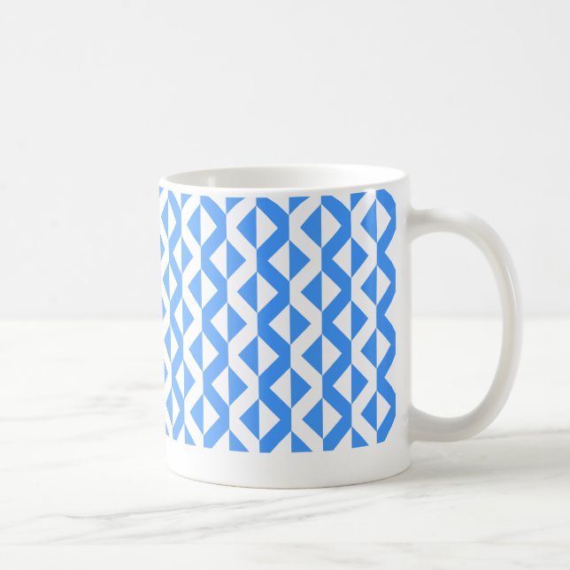 Taza De Café ZigZags alternos - Azul y Blanco bebé (Derecha)