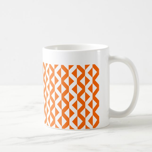 Taza De Café ZigZags alternos - Naranja y blanco (Derecha)